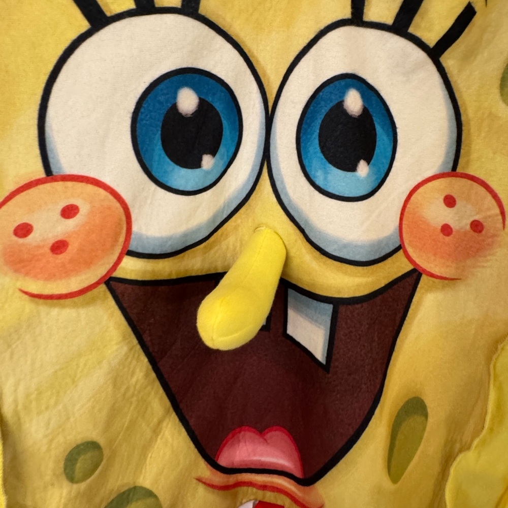 SpongeBob Squarepants Bright Yellow Graphic Face Men's Costume Top - Picture 4 of 6
